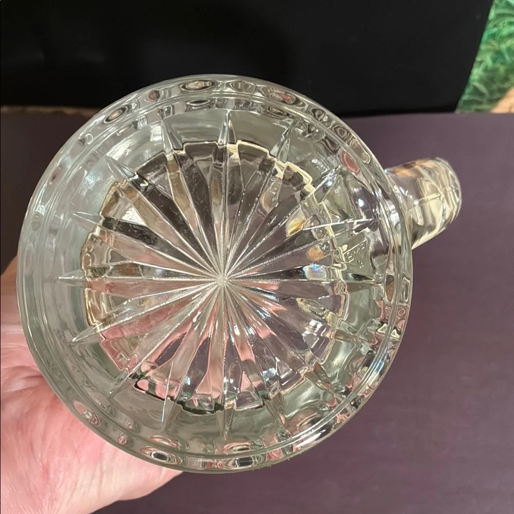 Zinn, Crystal Stein Mug with Etched Leaf Floral Pattern, West Germany